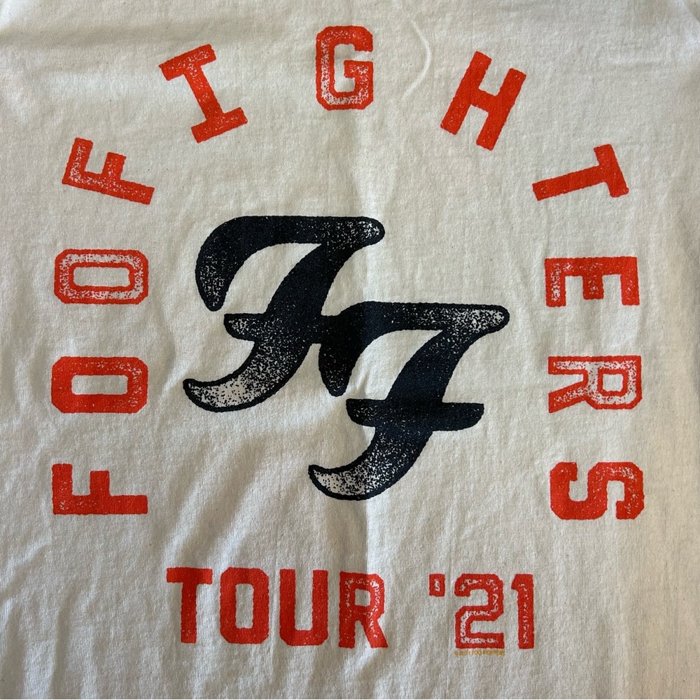 Foo Fighters 2021 Tour Shirt Band Tee Concert Off White Medium - Picture 6 of 8